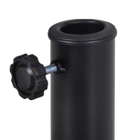 Outsunny Soporte para Parasol Peso 9 kg en Forma de Semicírculo para Poste de Paraguas de Ø3,8 cm y Ø4,8 cm 50x31x32 cm Negro(m-8)
