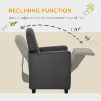 HOMCOM 2 in 1 design Kids Sofa Armchair with Footrest for Children Playroom Bedroom Living Room, 55 x 50 x 67cm, Grey(m-4)