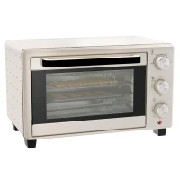 HOMCOM Mini Oven, 21L Countertop Electric Grill, Toaster Oven with Adjustable Temperature, Timer, Baking Tray and Wire Rack, 1400W, Cream(m-11)