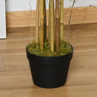 Outsunny Pack de 2 Bambú Artificiales 150 cm con 1095 Hojas Maceta Decoración para Interior Hogar Verde(m-14)