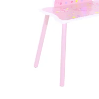 HOMCOM Kids Dressing Table Girls Pink Wooden Kids Dressing Table & Stool Make Up Desk Chair Toys Fairy Dresser Play Set w/Mirror(m-8)