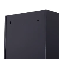 Vinsetto Armoire à casiers à 4 niveaux, casier vestiaire métallique avec 2 portes verrouillables à 2 clés, 38x46x180cm, noir(m-8)