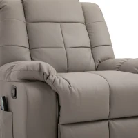 HOMCOM Poltrona Relax con 8 Punti Massaggio e Reclinazione a 165° in Finta Pelle, Grigio(m-9)