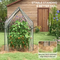 Outsunny Mini Greenhouse, Garden Tomato Growhouse with 2 Zipped Doors, Portable Indoor Outdoor Green House, 90 x 90 x 145cm, Clear(m-7)