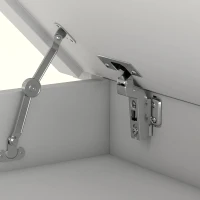 HOMCOM Mesa de Comedor para 4 Personas con Sobre Abatible y Compartimentos Ocultos, 120 x 60 x 75,5 cm, Blanco(m-7)