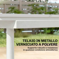 Outsunny Tavolo da Giardino per 6 Persone, Rettangolare 140x80 cm con Piano in WPC(m-6)