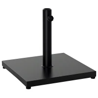 Outsunny Base per Ombrellone Quadrata da 18kg per Pali da Ø3/3.5/3.8 cm, 45x45x39 cm, Nero(m-1)