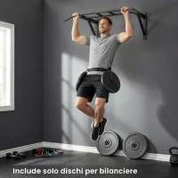HOMCOM Set di 4 Dischi Pesi, Set Dischi Palestra per Allenamento, Nero(m-9)
