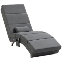 HOMCOM Massagesessel Relaxsessel Liegesessel 8 Vibrationspunkte, 5 Modi, 8 Vibrationspunkte, 56 x 168 x 84 cm, Grau(m-12)