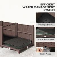 Outsunny Plastic Raised Garden Bed with Legs, Self Watering Elevated Planter Boxes with Drainage Holes and Plugs(m-6)