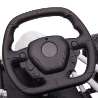 HOMCOM 24 V Elektrische Go-Kart voor Kinderen Tot 13 km/h Gokart met Driftfunctie, Drift-Kart met 2 motoren voor 8–12 jaar Wit(m-15)
