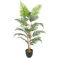 HOMCOM Artificial Fern Topiary Tree, Realistic Artificial Plant in Cement Pot, Fake Plant, 120cm(m-1)