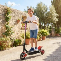 AIYAPLAY Foldable Kids Electric Scooter with LCD Display, Dual Shock Absorption, Up to 15 KM/H, Max Range 6 KM for Age 6-14, Red(m-10)