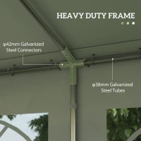 Outsunny 4m x 4m Marquee Party Tent, Heavy Duty Wedding Canopy with Sidewalls, Doors, Windows, Galvanised Garden Gazebo for Parties Events, White(m-4)
