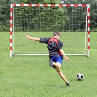 HOMCOM Rete da Calcio, Porta da Calcio e Calcetto in Plastica PE per Adulti e Bambini, 302x83x201cm(m-10)