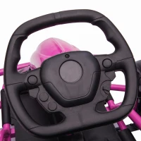 HOMCOM 24 V Elektrisch Go-Kart voor Kinderen tot 13 km/u Gokart met Driftfunctie, Drift-Kart met 2 Motoren voor 8–12 Jaar Roze(m-14)