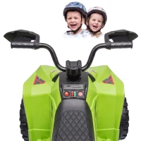 AIYAPLAY 24V 2 Seater Electric Quad Bike for Kids, Ride On Car ATV Toy w/ Forward Backward, for Boys Girls 3-8 Years, Green(m-13)