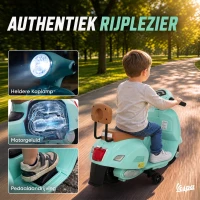 AIYAPLAY Elektrische kindermotor Mini Vespa GTS 6V met lithiumaccu, ergonomische zitting, rugleuning, 1,5-3 jaar(m-9)
