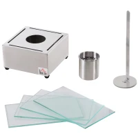 HOMCOM Camino a Bioetanolo da Tavolo con Bruciatore da 0.4L, Biocamino in Acciaio e Vetro per Interni ed Esterni, 20x20x33cm, Argento(m-8)