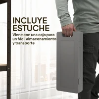 HOMCOM Juego de 6 Mancuernas Hexagonales de 1,5kg 1kg y 0,5kg con Revestimiento de PU con Maletín 43x18x7,5 cm Multicolor(m-6)