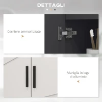 kleankin Mobile Sottolavabo Bagno per Piedistallo con Armadietto 2 Ante, 60x30x60cm, Grigio(m-6)