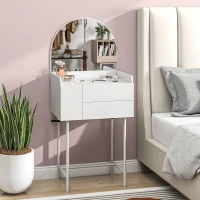 HOMCOM Three Drawer Compact Dressing Table - White(m-10)