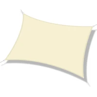 Outsunny Vela Ombreggiante Rettangolare 4x6m, Tenda da Sole per Esterno in Poliestere Anti UV Traspirante Bianco Crema(m-11)