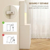 HOMCOM Alacena de Cocina con Luz LED RGB Encimera para Microondas 6 Puertas 2 Cajones Estantes Ajustables Control Remoto Blanco(m-8)