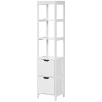 kleankin Meuble colonne de salle de bain armoire haute meuble rangement avec 3 étagères et 2 tiroirs en bois - 30 x 30(m-11)