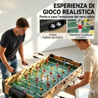 SPORTNOW Calcio Balilla con 22 Giocatori, Palline e Segnapunti Manuale, Rovere e Giallo(m-4)
