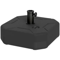 Outsunny Base per Ombrellone Quadrata Riempibile con Sabbia o Acqua fino a 25kg, Nero(m-1)
