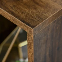 HOMCOM Seven-Cube Bookcase - Rustic Brown Wood Effect(m-9)