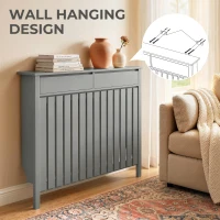 HOMCOM 93 x 119cm Modern Radiator Cover - Grey(m-6)