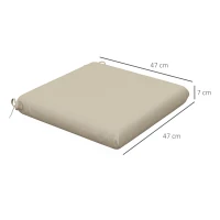 Outsunny Conjunto de 4 Cojines para Sillas de Comedor 47x47x7cm Impermeable y Protección UV 50+ para Interior y Exterior Beige(m-3)