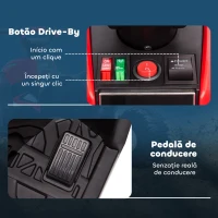 HOMCOM Quadriciclo Elétrico para Crianças de 3-5 Anos Veículo Eléctrico a Bateria 12V com 2 Motores 83x53x55,5cm Vermelho(m-7)
