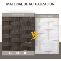 HOMCOM Biombo Separador de Ambientes de 4 Paneles Biombo Plegable 160x170 cm para Salón Dormitorio Oficina Marrón(m-4)