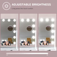 HOMCOM 12 LED bulb Tabletop Makeup Mirror, with Adjustable Settings(m-7)