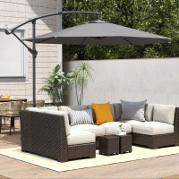 Outsunny 3 m Overhanging Cantilever Parasol, with Cross Base - Grey(m-14)