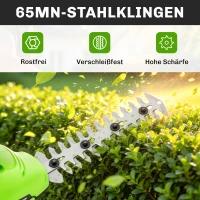 Outsunny 2-in-1 Akku Heckenschere Elektrischer Hecken & Strauchschere mit 20/10cm Schnittlänge, Ladegerät(m-7)