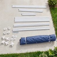 Outsunny Carpa de Jardín 3x3 m Cenador con 4 Partes Laterales Mosquitera con Cremallera Protección UV Impermeable para Patio Exterior Eventos Fiesta Azul(m-8)