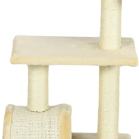 PawHut 72cm Cat Tree with Scratching Post, Pad for Indoor Cats - Cream White(m-11)