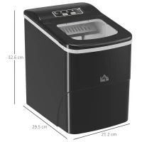 HOMCOM 12kg Countertop Ice Cube Machine, with Scoop - Black(m-3)