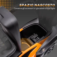 AIYAPLAY Macchinina per Bambini 2 in 1 con Maniglione e Barriera di Sicurezza, 86.5x40x89.5 cm, Arancione e Nero(m-5)