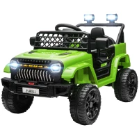 AIYAPLAY Coche Eléctrico para Niños con Batería 12V Mando a Distancia Velocidad Ajustable USB Faros Bocina Verde(m-11)