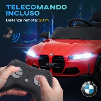 AIYAPLAY Macchina Elettrica per Bambini a Licenza BMW M4 con Telecomando, Clacson e Fari, 108x69.5x51 cm, Rossa(m-8)