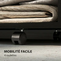 HOMCOM Armoire penderie vêtement dressing mobile 4 roulettes tringle à vêtements et étagères ouvertes 80 x 40 x 128 cm noir(m-5)