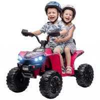 AIYAPLAY 24V 2 Seater Electric Quad Bike for Kids, Ride On Car ATV Toy w/ Forward Backward, for Boys Girls 3-8 Years, Pink(m-15)