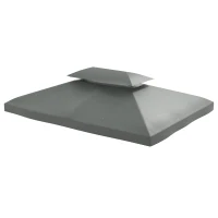 Outsunny Gazebo Roof Replacement, for 3 x 4m Frames - Grey(m-10)