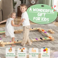 AIYAPLAY Wooden Balance Beam for Kids Build Coordination Agility and Strength(m-4)