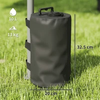 Outsunny Set of 4 Gazebo Weights Sand Bags, Gazebo Water Weights Bags with Carry Handles for Garden Marquee, Parasol, Black(m-3)